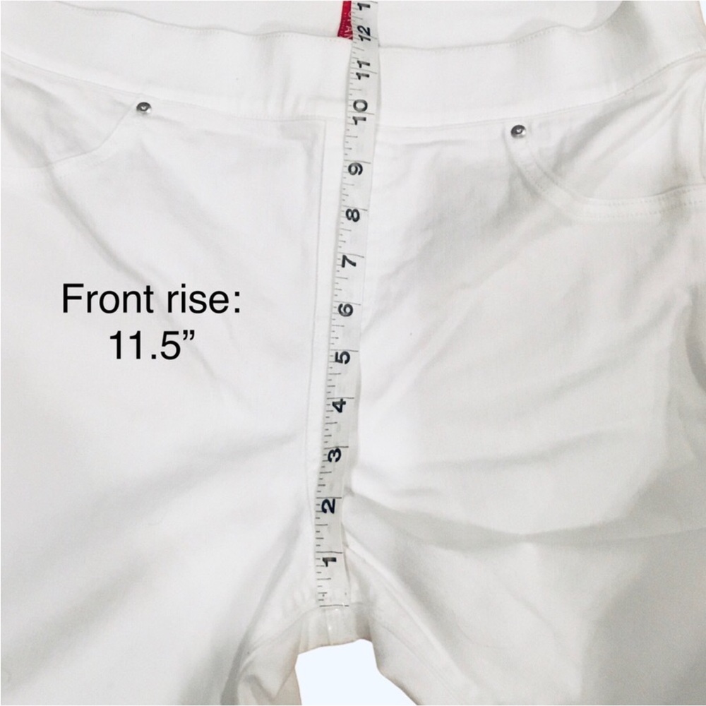 SPANX White High Rise Pull-On Skinny Legging Jeans Shape Stretch Denim Size- L - Picture 10 of 16